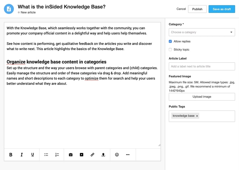 best knowledge base software - insided
