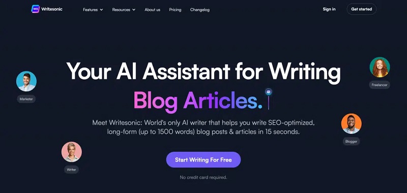 writing assistant software - write sonic