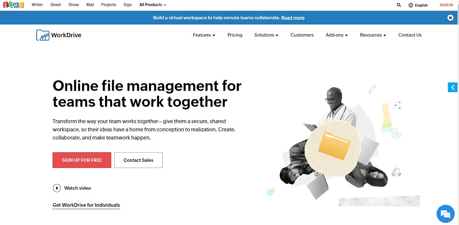 document collaboration tools - zoho workdrive
