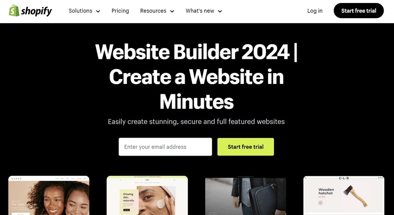 best free website builder for small business - shoptify