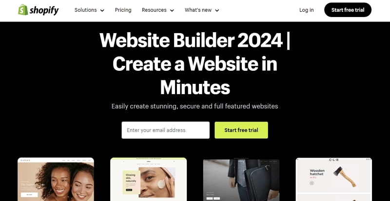 cheapest website builder - shopify
